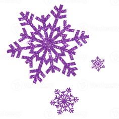 purple glitter snowflakes are shown in the shape of a snowflake