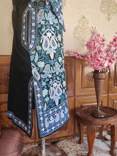 Embroidery Aari Embroidery Length 40 Inches Returnable Yes Free Shipping Yes Kashmiri Embroidery Designs, Kashmiri Hand Work, Kashmiri Pheran, Tilla Work Kashmiri Pheran, Kashmiri Tilla Embroidery Pheran, Kashmiri Work, Embroidered Rug, Silk Carpet, Aari Embroidery