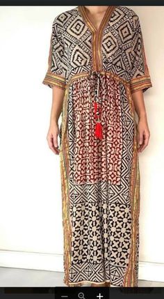 Welcome to visit our Etsy shop. It's our pleasure to serve you...😊 The Hand Block Bagru Print Zari Dress for Women is a stunning and culturally rich attire that combines traditional Indian craftsmanship with contemporary fashion. Hand Block Bagru Print: The dress is adorned with a beautiful and intricate hand block Bagru print. Bagru is a traditional printing technique from Rajasthan, India, known for its exquisite patterns and designs. Skilled artisans create these prints by carving wooden blocks and meticulously stamping them onto the fabric. The result is a unique and eye-catching design that showcases the rich heritage of Indian textile art. Zari Embellishments: The dress features exquisite zari work, adding a touch of opulence and elegance. Zari is a type of metallic thread often mad Bohemian Multicolor V-neck Dress With Short Sleeves, Bohemian V-neck Midi Dress For Vacation, Printed V-neck Dress For Festival, Printed V-neck Festival Dress, V-neck Kaftan Dress For Beach, Multicolor V-neck Boho Dress, Long V-neck Dress For Summer Beach, Long V-neck Summer Dress For The Beach, Long V-neck Summer Dress For Beach