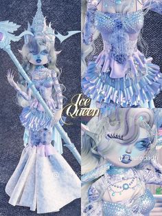 Creative Dress To Impress, Dti Winter Theme Outfit, Blue Dti Outfit, Dti Theme Ideas, Winter Dress To Impress, Ice Queen Dress, Vip Dress