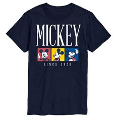 Salute everyone's favorite cartoon mouse with this men's Mickey Mouse tee. ©Disney Salute everyone's favorite cartoon mouse with this men's Mickey Mouse tee. ©Disney FEATURES Crewneck Short sleeveFIT & SIZING Classic fitFABRIC & CARE Solid: cotton, Heather: cotton, polyester Machine wash Imported Size: L Tall. Color: Navy. Gender: male. Age Group: adult. Material: Polyester|Cotton. Blue Mickey Mouse T-shirt For Disney Events, Blue Mickey Mouse Crew Neck T-shirt, Mickey Mouse Shorts, Mickey Mouse T Shirt, Graphic Material, Mickey Mouse Shirts, Color Block Tee, Target Clothes, Disney Men