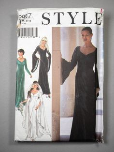 a woman's evening gown and robe sewing pattern