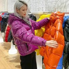 Moncler Jacket Women, Nylon Outerwear, Womens Outerwear, Down Suit, Sporty Fashion, Yellow Fever