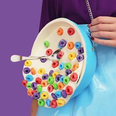 Bowl of spilling cereal purse Rommydebommy's Food Inspired Handbags That Will Make You Hungry - Joyenergizer Popular Handbags, Unique Purses, Handbags And Purses, Novelty Bags