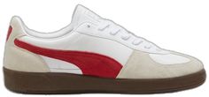 Retro White Sneakers With Contrasting Heel Counter, Retro White Sneakers With Rubber Heel Cap, Retro White Color Block Sneakers, Terrace Fashion, Puma Palermo, Club Red, Fenty X Puma, Sneakers Puma, Black Feathers