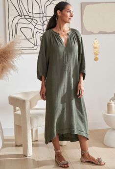 Daywear Relaxed Fit Tunic With Split Neck, Relaxed Fit Split Neck Tunic For Daywear, Fall Vacation Tunic With Relaxed Fit, Fall Vacation Cotton Tunic, Spring Cotton Tunic For Loungewear, Bohemian Tunic For Daywear With Relaxed Fit, Bohemian Tunic With Relaxed Fit For Daywear, Cotton Tunic With Relaxed Fit For Daywear, Relaxed Fit Cotton Tunic For Daywear