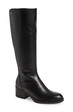 Memory gel provides luxe cushioning in this riding-inspired knee-high boot that's crafted from breathable leather. Side zip closure Leather and textile upper and lining/synthetic sole Made in Spain Spring Leather Knee-high Boots With Zipper, Formal Synthetic Knee-high Boots, Fall Synthetic Knee-high Boots, Spring Leather Waterproof Boots, Leather Knee-high Boots With Zipper Closure For Fall, Black Leather Knee-high Boots With Zipper, Casual Leather Knee-high Boots With Zipper, Spring Leather Knee-high Boots, Modern Leather Knee-high Boots