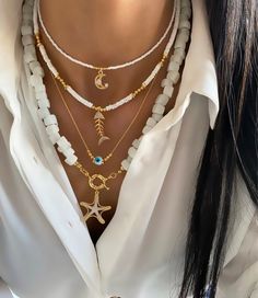 Excited to share this item from my #etsy shop: Layered Necklace set, Handmade Boho Chic Layered Gold Plated Chain Necklace Set, Bohemian White Agate Jewelry, Layered Pendant, Gift for Her Luxury Multi-strand Layered Necklace, Handmade Bohemian Layered Necklace, Luxury Agate Crystal Necklace Gift, Cheap Handmade Elegant Layered Necklace, Affordable Bohemian Multi-strand Layered Necklace, Luxury Bohemian Agate Jewelry, Cheap Cream Bohemian Necklace, Cheap Multi-strand Layered Chain Necklace, Affordable Multi-strand Layered Chain Necklace