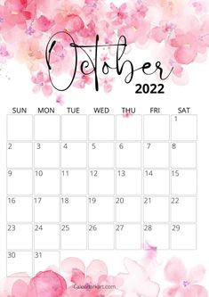 a calendar with watercolor flowers and the word july in pink, on a white background