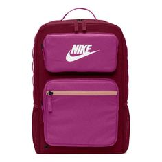 Nike Casual Sports Travel Bag Schoolbag Backpack Women's Red / Pink BA6170-638 (Women's) Nike Backpack For Travel And Back To School, University Red Everyday Backpack, Nike Backpack For Everyday Use, Nike Rectangular Backpack For Everyday Use, Red Nike School Bag, Nike Travel Standard Backpack, Nike Functional Standard Backpack, Functional Nike Standard Backpack, Red Rectangular Sports Bag