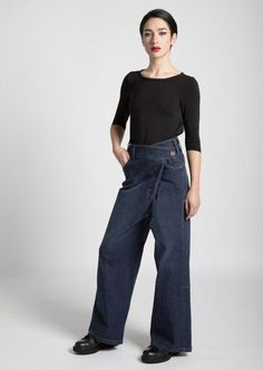 If you are already wearing jeans, make them work for you! One size. Size is adjustable by using different buttons, and that will change the waistline (straight or diagonal). We think it's for XS to M Stretch denim. Fake fly zipper. Pockets back and front Made in Barcelona Stretch Denim, Zipper, Pants, How To Wear