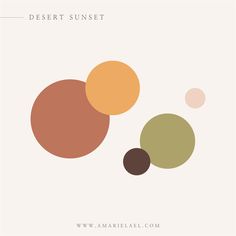 the desert sunset logo is shown on a white background with brown, green and tan circles