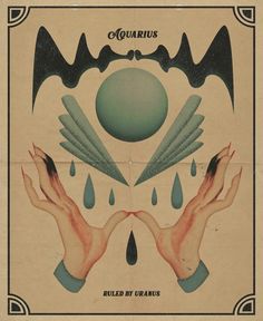 an advertisement for aquarius's album called killed by uranos, with two hands reaching out to each other