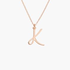 Nella Initial Pendant – Brook & York Modern Rose Gold Jewelry With Initials, Sterling Silver Initial Necklace With Cable Chain, Everyday Rose Gold Name Necklace With Adjustable Chain, Everyday Rose Gold Initial Necklace With Adjustable Chain, Classic Adjustable Rose Gold Necklaces, Classic Adjustable Rose Gold Necklace, Classic Rose Gold Initial Pendant Name Necklace, Rose Gold Initial Pendant Necklace With Cable Chain, Rose Gold Sterling Silver Name Necklace With Delicate Chain