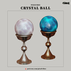 an image of two crystal balls on pedestals with the caption's title below