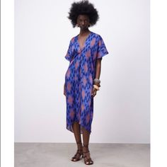 Brand New Bohemian Purple Midi Dress For Summer, Purple Summer Midi Dress For Beach, Purple Midi Dress For Summer Day Out, Summer Day Out Purple Midi Dress, Blue Short Sleeve Summer Midi Dress, Purple Midi Beach Dress, Purple Midi-length Beach Dress, Indigo Maxi Dress For Beach In Spring, Indigo Maxi Dress For Spring Beach Occasion