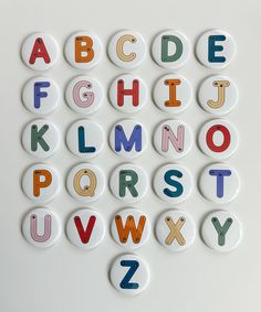 Handmade Alphabet Magnets Capital letters 📏Size 2.25 inch circles - perfect size for little hands Guides to teach little fingers how to trace each letter May also use washable marker to trace letter and then erase and trace again Pastel colors 💙 ❌ No small magnets that are choking hazards for children Practice Tracing, Alphabet Magnets, Washable Markers, Capital Letters, Small Magnets, School Items, Letter Size, Pastel Colors, Markers