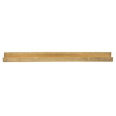 a wooden shelf on a white background