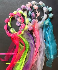 Love this Pink & Green Flower Halo Headband Set by Cutie Collections on #zulily! #zulilyfinds Flower Halo Headband, Halo Headband, Flower Halo, Fairy Birthday Party, Fairy Birthday, Fairy Parties, Neon Party, Diy Headband, Green Flower