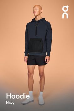 From warming-up to cooling down, everyone needs a good hoodie. This classic pairs a soft, relaxed fit with a bonded patch pocket to stow your essentials | On Men's Hoodie in Navy, Size: Small. All-day comfort, warm-ups, cool-downs Active Life, Travel, Workout. Performance Running | Recycled Polyester/Lyocell/Polyester Take It Off, Active Life, Travel Workout, High Tech, Patch Pocket, Hoodies Men, Relaxed Fit, Size Medium, Running