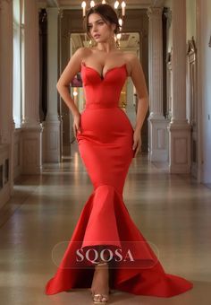 This beautiful mermaid gown features a sleek V-neckline and sleeveless design, perfect for any special occasion. The luxurious satin fabric drapes elegantly, while the sweeping train adds a touch of drama to your entrance. Make a stylish statement with this Prom Dress Evening Gown. Cheap Hoco Dresses, Burgundy Prom Dress Long, Cheap Wedding Dress Boho, Satin Mermaid Dress, Satin Long Prom Dress, Sweep Train Prom Dress, Sparkle Prom Dress, Prom Dress With Train, Dress With Train