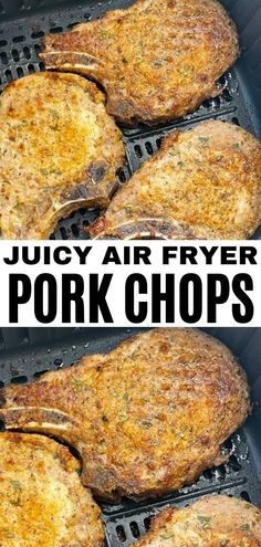 the best air fryer pork chops are on the grill and ready to be cooked