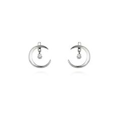 - Moon is 1.3cm in diameter - 925 silver Crescent Earrings, Crescent, Silver Earrings, 925 Silver, Moon, Silver