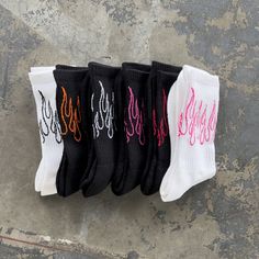 Introducing our high length Kill Crew Socks, crafted from a blend of premium materials. These socks come in a versatile one-size-fits-all (for both men and women) ensuring a comfortable fit for all foot sizes. Unisex one size fits all Cotton blend Crew high length Trendy White Socks For Streetwear, Trendy White Streetwear Socks, Black Breathable Socks For Streetwear, Casual Black Breathable Knee-high Socks, Kill Crew, High Socks, Crew Socks, One Size Fits All, White Black