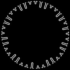 the letters are arranged in a circle on a black background with white writing below them