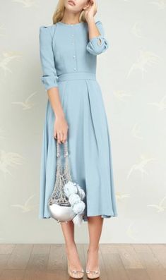 Áo Blu, Belted Long Dress, Ulyana Sergeenko, Dress Midi, 가을 패션, Lovely Dresses, Mode Vintage, Classy Dress, Modest Dresses