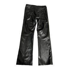 EB Denim Faux Leather Lace Up Pants in BlackSize XLColor BlackPreloved**The pants had a small tear in the crotch area, but it was professionally repaired.Approx. Measurements Inseam 31.5" Rise 12.5"Waist 17"Website DetailsFace: 100% polyurethaneBack: 100% polyMade in USAWipe cleanFront lace-up closureBack patch pocketsFaux leatherItem not sold as a set14" at the knee breaks to 15" at the leg openingRevolve Style No. EBDR-WP1Manufacturer Style No. LACEUPS Leather Wide Leg Streetwear Bottoms, Faux Leather Wide Leg Bottoms For Streetwear, Leather Wide Leg Bottoms For Streetwear, Wide Leg Faux Leather Bottoms For Streetwear, Wide Leg Leather Bottoms For Streetwear, Stretch Leather Wide Leg Pants, Edgy Leather Straight Leg Bottoms, Stretch Leather Straight Leg Bottoms, Leather Bottoms For Streetwear With Straight Leg