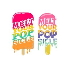 two popsicles with melt your popsicle stickers on them