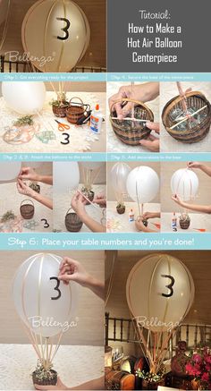 how to make a hot air balloon centerpiece step - by - step instructions and pictures