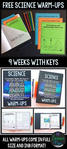 the science warm - ups are available for students to use