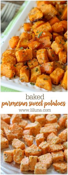 baked parmesan sweet potatoes are the perfect side dish for any meal or appetizer