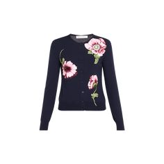 Oscar de la Renta wool-blend knit cardigan features threadwork embroidered poppies at the front  Crew neckline Button-front closure  Long sleeves Ribbed trim  Hip length  Relaxed fit  Virgin wool/silk/viscose Dry clean Made in Italy Elegant Embroidered Spring Sweater, Elegant Embroidered Spring Cardigan, Elegant Floral Embroidered Winter Cardigan, Fitted Long Sleeve Cardigan With Floral Embroidery, Fitted Elegant Cardigan With Floral Print, Elegant Fitted Cardigan With Floral Print, Embroidered Poppies, Wardrobe Sale, Cocktail Jacket