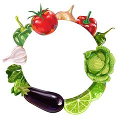 vegetables arranged in the shape of a circle