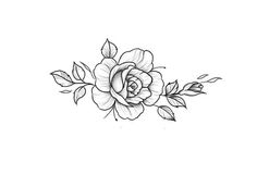 a black and white rose tattoo design