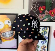 Each jewel is hand-placed by me just for you. This is a custom black NY new era hat Custom Black Curved Brim Baseball Cap, Custom Black Baseball Cap With Curved Brim, Black Brimmed Hat With Rhinestones, Bling Hat, Custom Fitted Hats, Afro Puffs, Hats Black, Hartford Ct, New Era Hat