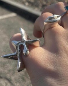 ORGANIC STAR RING STERLING SILVER 925 Statement Ring Hand-carved by me:)  Lost wax casting method to cast Wax Carved Ring, Cast Rings, Wax Carving, Ring Hand, Wax Casting, Lost Wax Casting, To Cast, Star Ring, Lost Wax