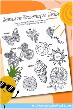 the summer scavenger hunt is an easy and fun activity for kids