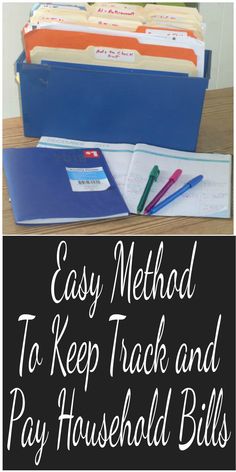 easy method to keep track and pay household bills