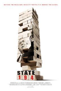 a movie poster for state 1994 with the image of a man surrounded by stacked blocks