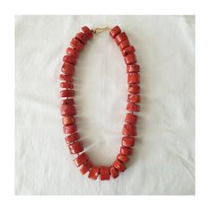 Beautiful Large red coral necklace  Weight: 370g  Size:  585mm length estimate Beads: 20mm estimate 9ct Gold plated clasp  Please note that all of our stones are natural stones and have natural inclusions/ flaws as you can see in the photos.  ---  Have a read about our story. It all started 30 years ago collecting and making my own jewellery and now its a family business with my 3 children. We named the business Ivy and Co after my mother Ivy, the 'and Co.' part refers to our family.  Ivy was a Formal Red Coral Beaded Necklace, Red Coral Necklace With Natural Stones, Elegant Red Coral Necklace With Large Beads, Red Coral Hand-strung Necklace, Red Coral Beaded Necklaces With Large Beads, Red Coral Beads, Red Coral Necklace, Coral Necklace, Our Story