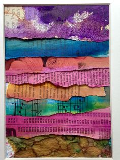 an altered collage of different colored papers