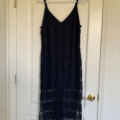 Crochet Dress Never Used, Brand New Without Tags. Perfect For Outdoor Weddings! Blue Crochet Lace Dress For Spring, Party Lace Maxi Dress With Crochet Details, Blue Crochet Lace Dress With Lace Trim, Blue Lace Crochet Dress With Lace Trim, Blue Lace Maxi Dress With Lace Trim, Elegant Blue Lace Crochet Dress, Betsey Johnson Floral Dress, Short Midi Dress, Pink Heart Dress