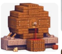 an image of a wooden building made out of blocks