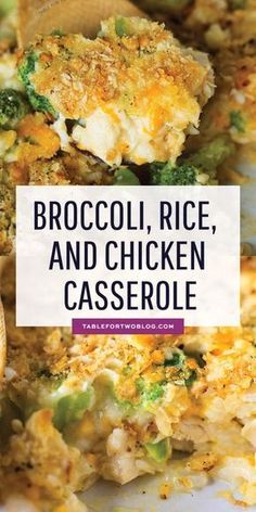 broccoli, rice and chicken casserole on a plate