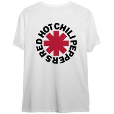 The Red Hot Chili Peppers Unisex T-Shirt: Worn Asterisk (Back Print) is a must-have for all die-hard fans of this Red Band Logo T-shirt, Band Merch Crew Neck T-shirt, Band Logo Cotton T-shirt For Fans, Pop Culture Crew Neck T-shirt With Band Logo, White Band Logo T-shirt Crew Neck, White Graphic Tee With Band Logo, Band Logo Graphic Tee With Crew Neck, Graphic Tee With Band Logo And Crew Neck, Red Graphic Tee With Band Logo