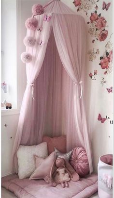 Toddler Princess Room, Princess Bed Canopy, She Is A Princess, Baby Bed Canopy, Girls Bed Canopy, Princess Canopy Bed, Princess Bedrooms, Princess Room Decor